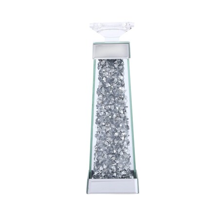 Sparkle 4.7 In. Contemporary Silver Crystal Candleholder